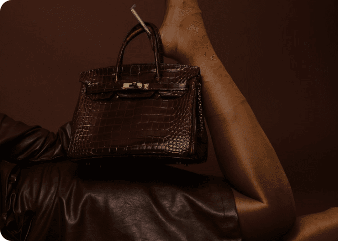 Luxury crocodile leather handbag